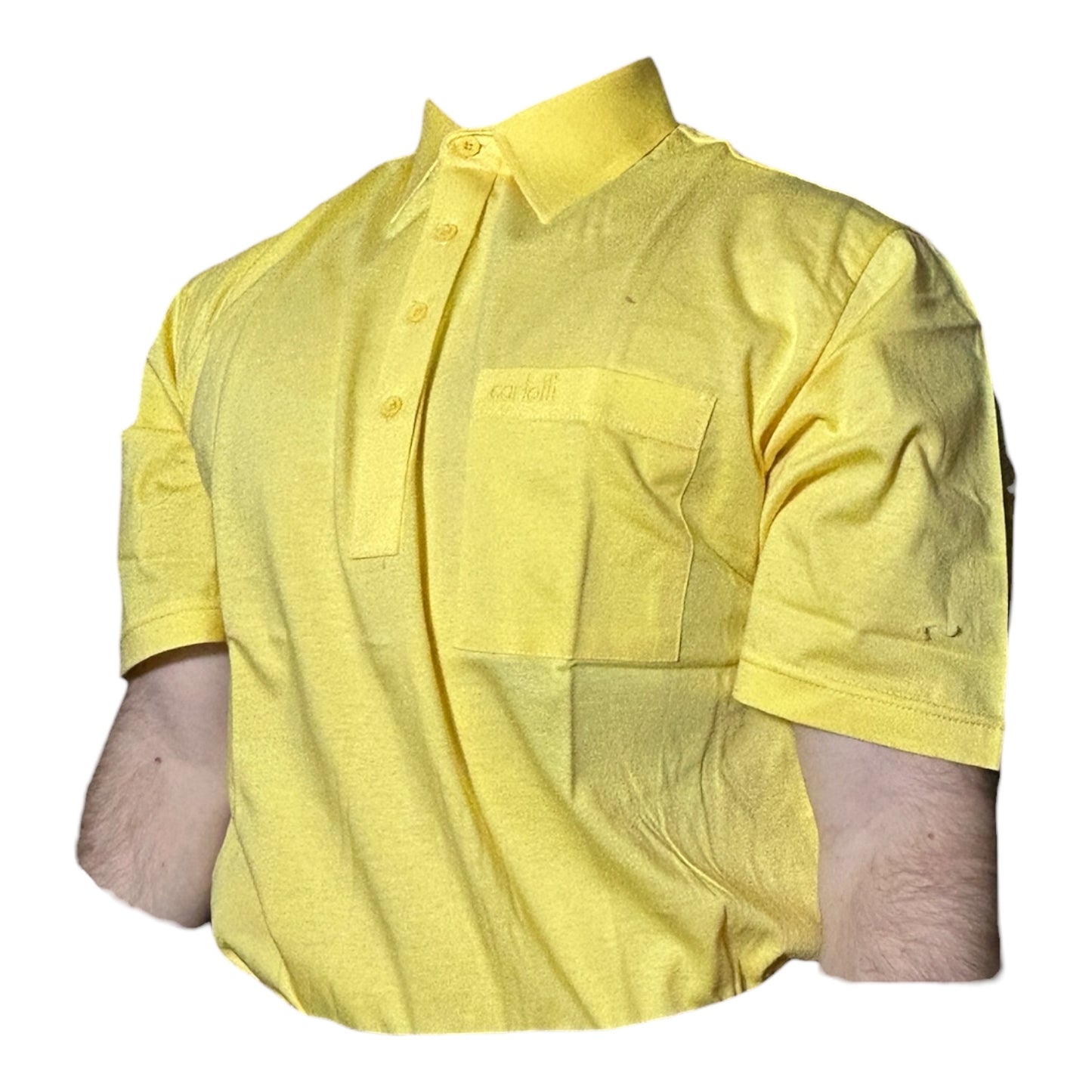 Carlotti Retro 100% Cotton Polo (Yellow) (Medium Only) (Fits like a L)