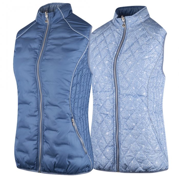 Ladies Island Green Reversible Quilted Gilet (Allure/Ballad Blue)
