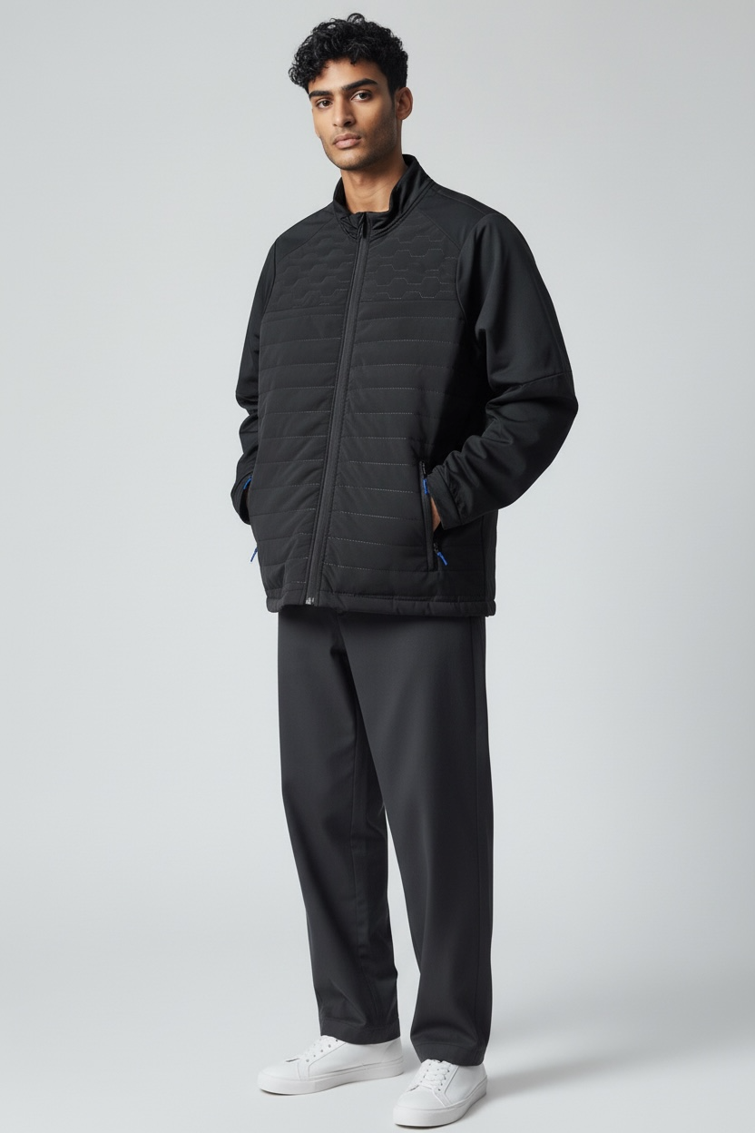 Island Green Padded Jacket Black Mens L