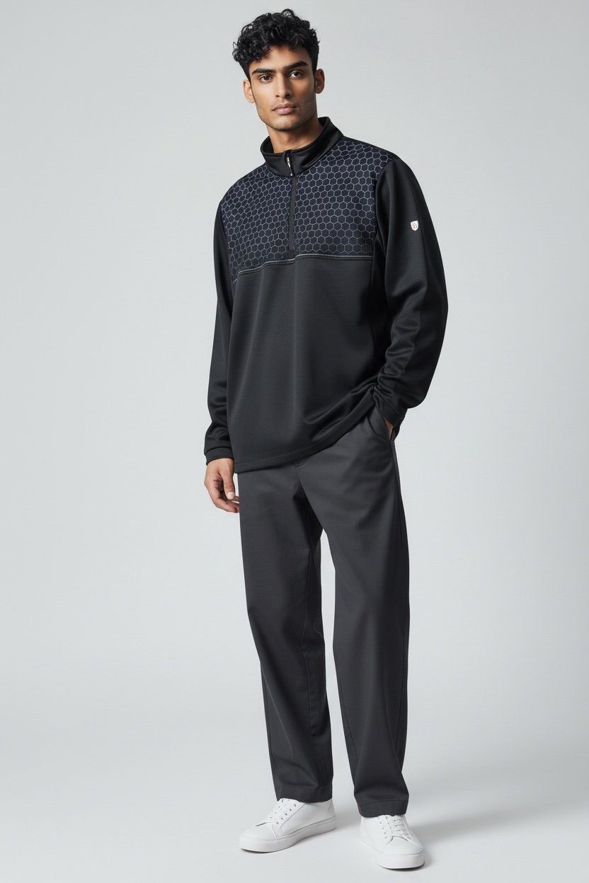 Island Green 1/4 Zip PRINTED YOKE Men’s M