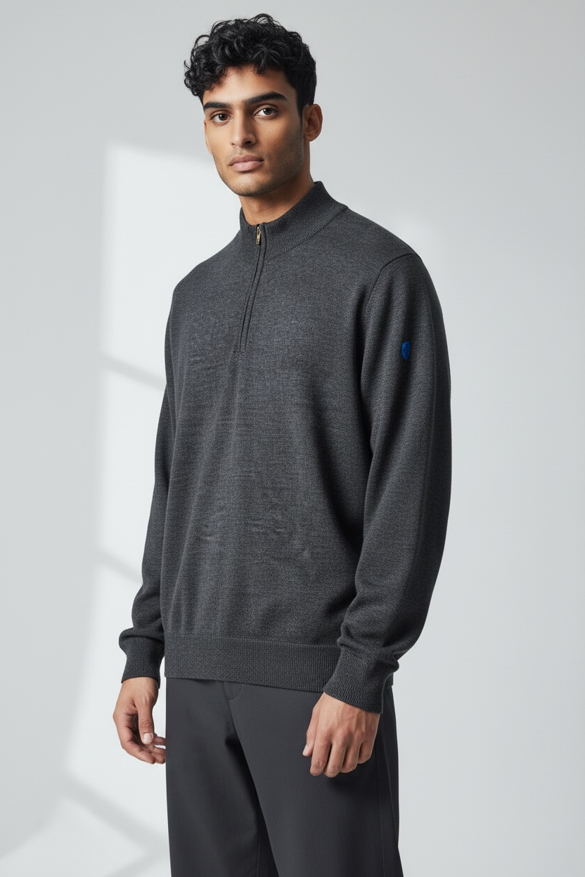 ISLAND GREEN GREY KNIT 1/4 Zip Mens M