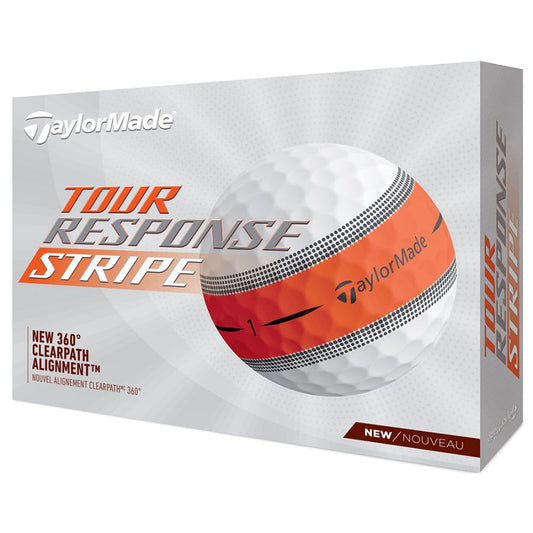TaylorMade Tour Response Stripe 12 Pack (White/Orange)