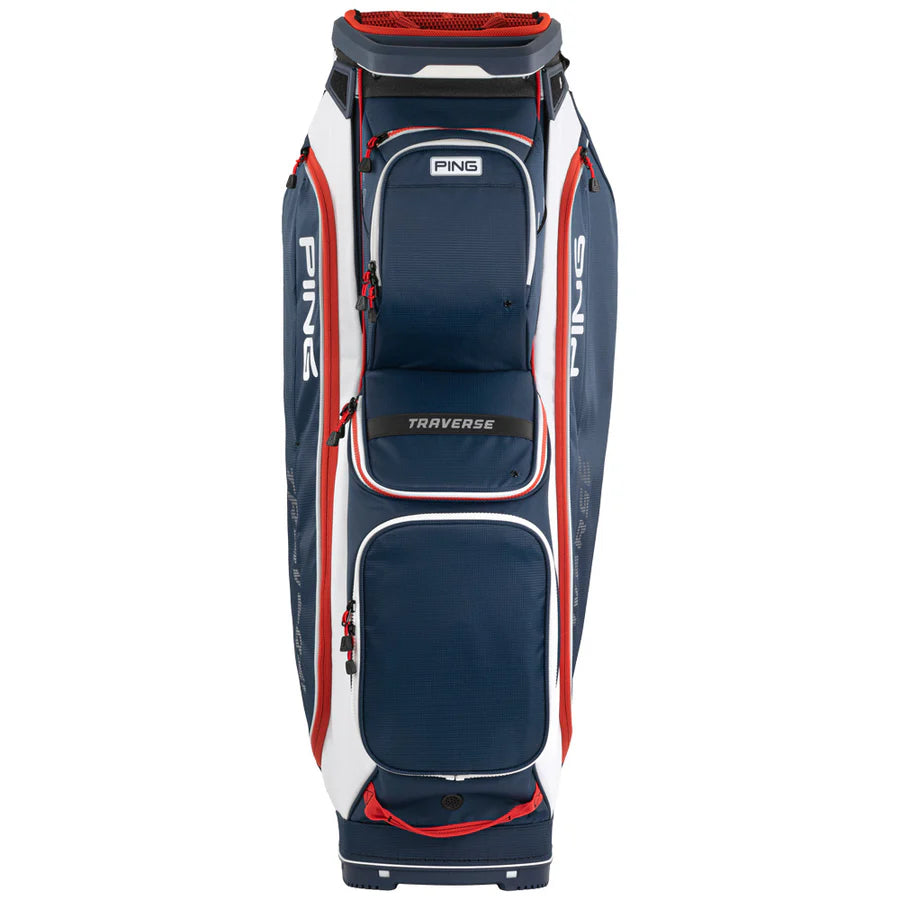 PING Traverse Cart Bag (Red/Navy/White)