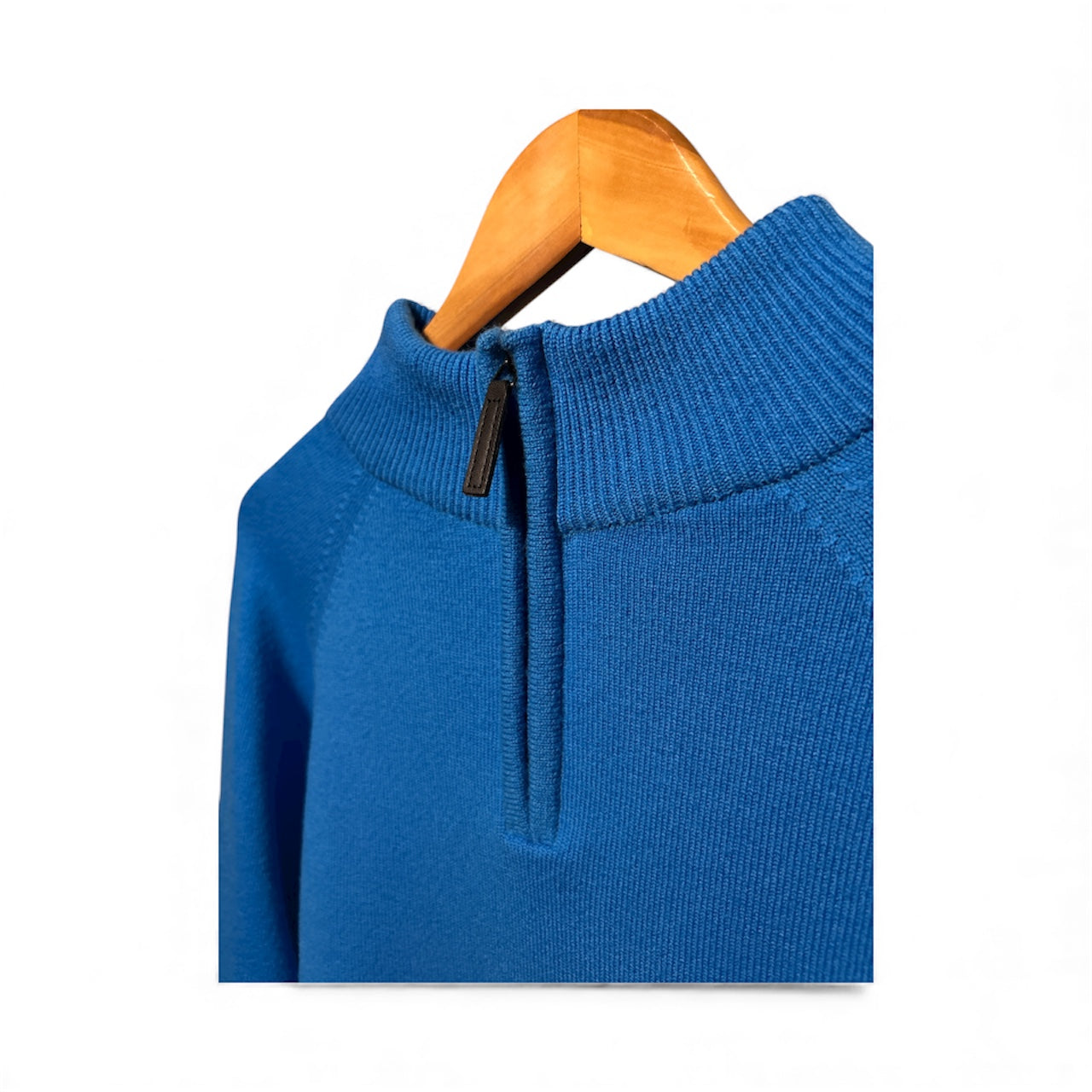 Glenbrae Lambswool Quarter Zip (Blue) (M)