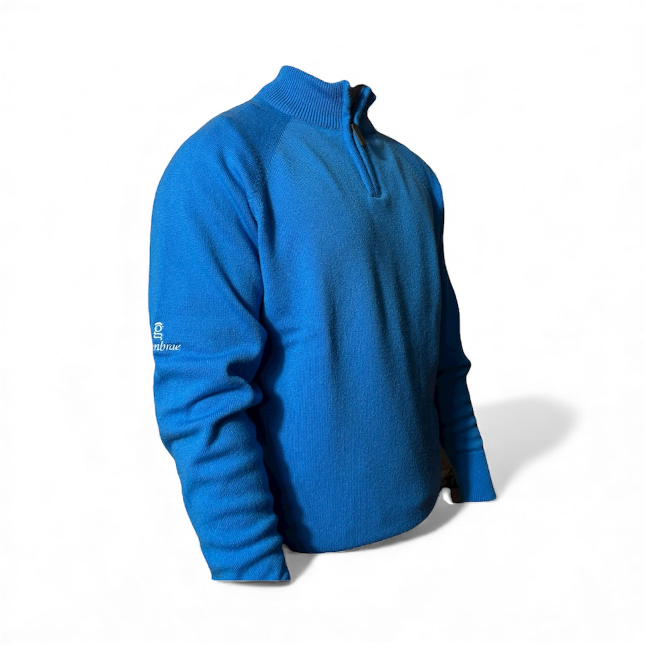 Glenbrae Lambswool Quarter Zip (Blue) (M)