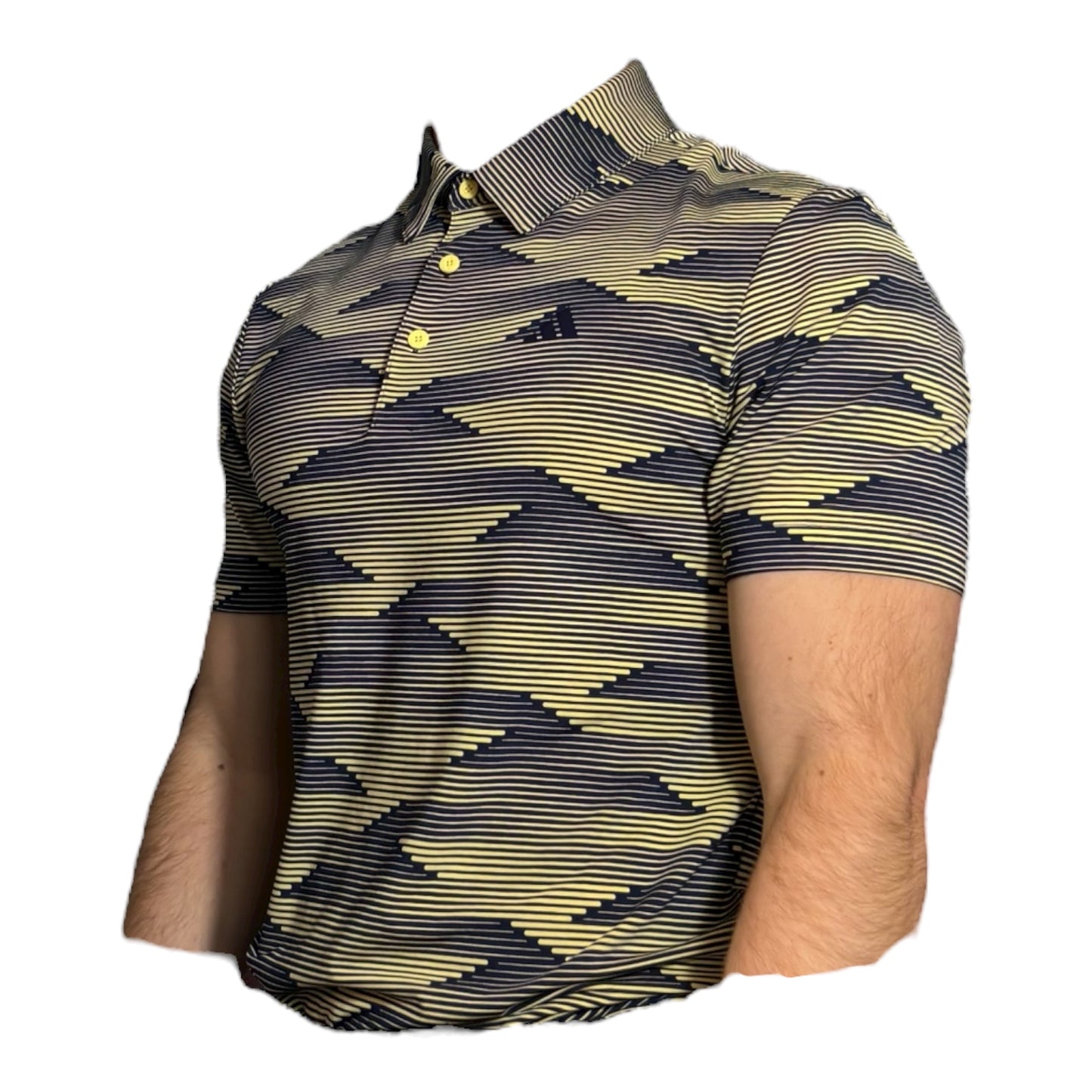 ADIDAS SPEED STRIPE Polo Shirt (Yellow/Blue)