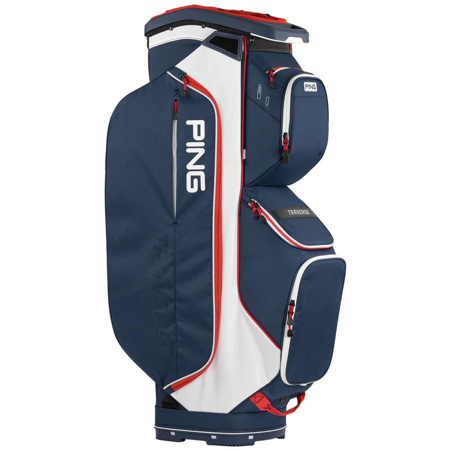 PING Traverse Cart Bag (Red/Navy/White)