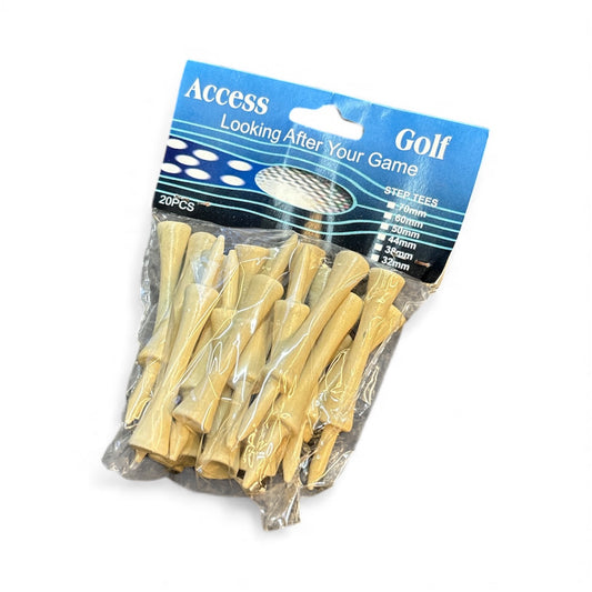 20 Piece 65mm Wooden Castle Tees