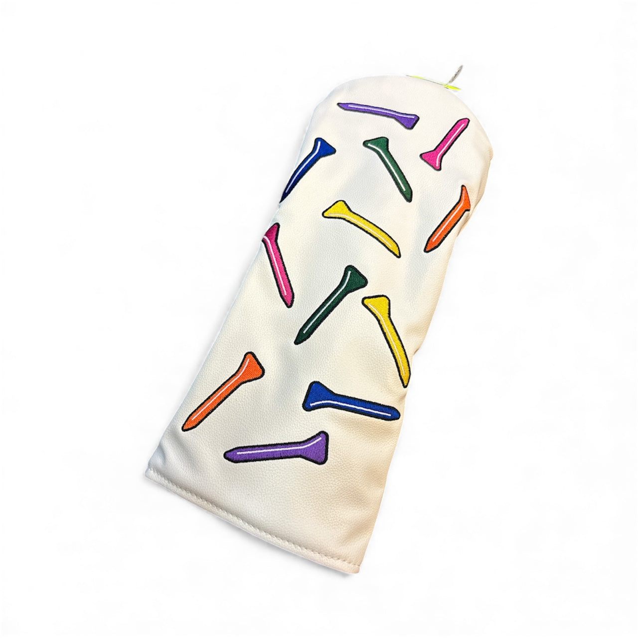 WHITE GOLF TEE DRIVER HEADCOVER