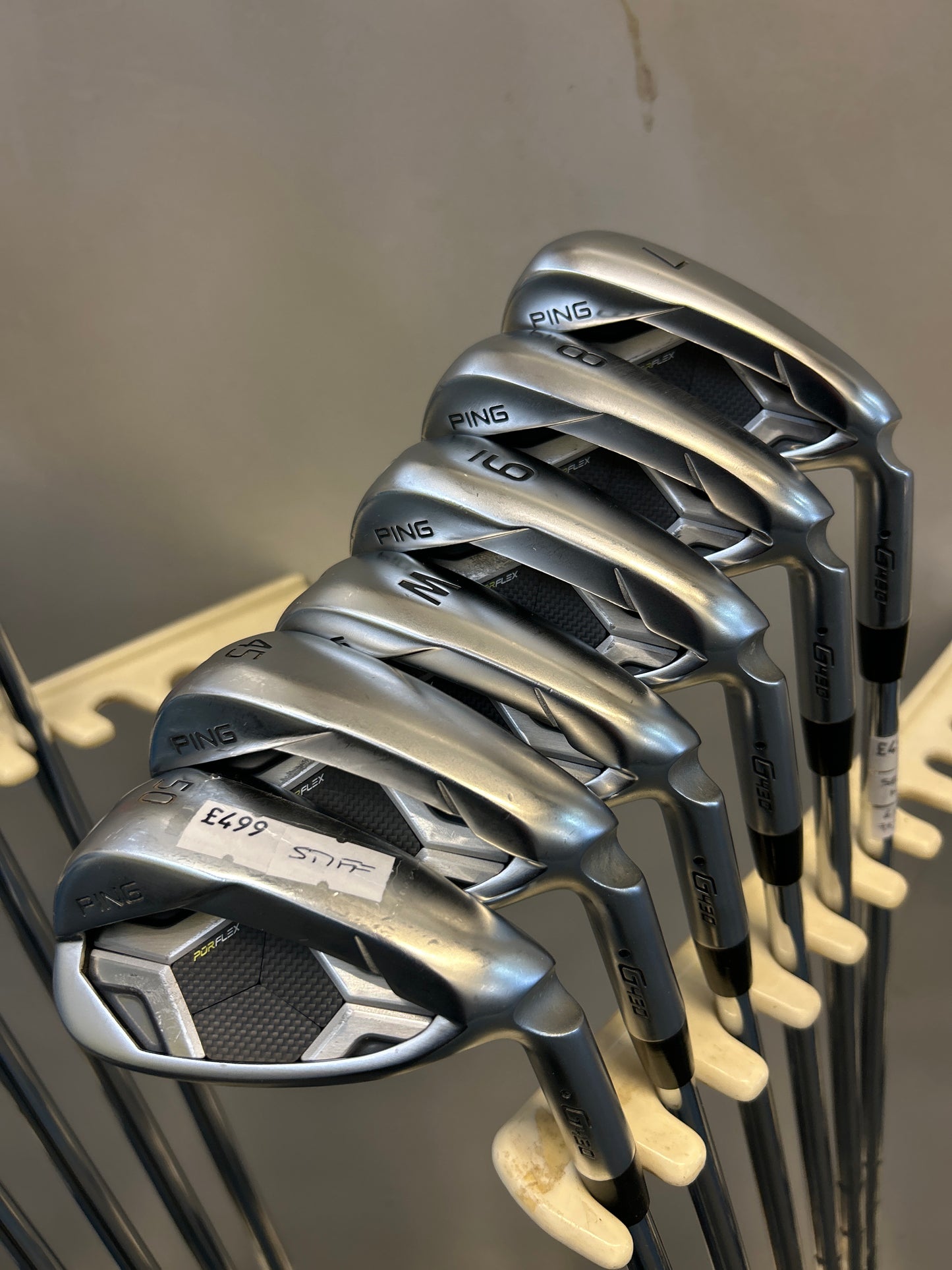 PING G430 (7-PW + 45 + 50), Stiff Flex)