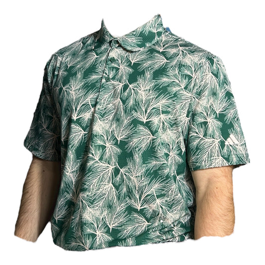 ADIDAS Pine Print Polo Shirt (Green/White)
