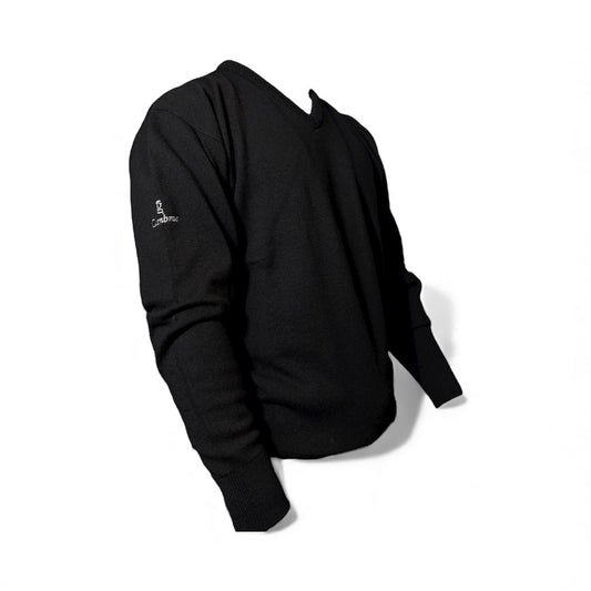Glenbrae Lambswool V-Neck (Black)