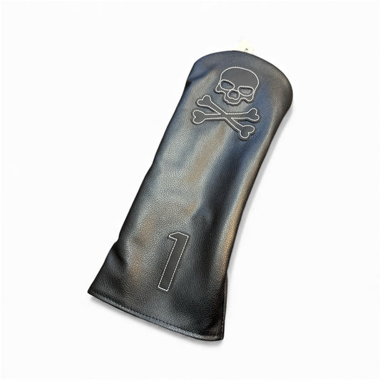 SKULL AND CROSSBONES BLACK DRIVER HEADCOVER