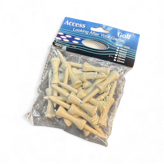 20 Piece 65mm Wooden Castle Tees