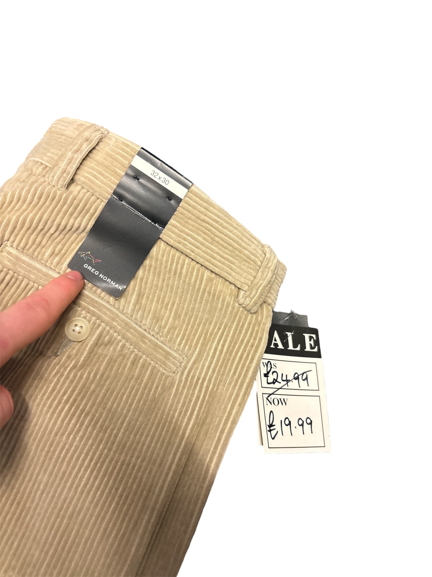Clearance Greg Norman Corded Golf Trousers (W32/L30) (Shop Displayed Wear)