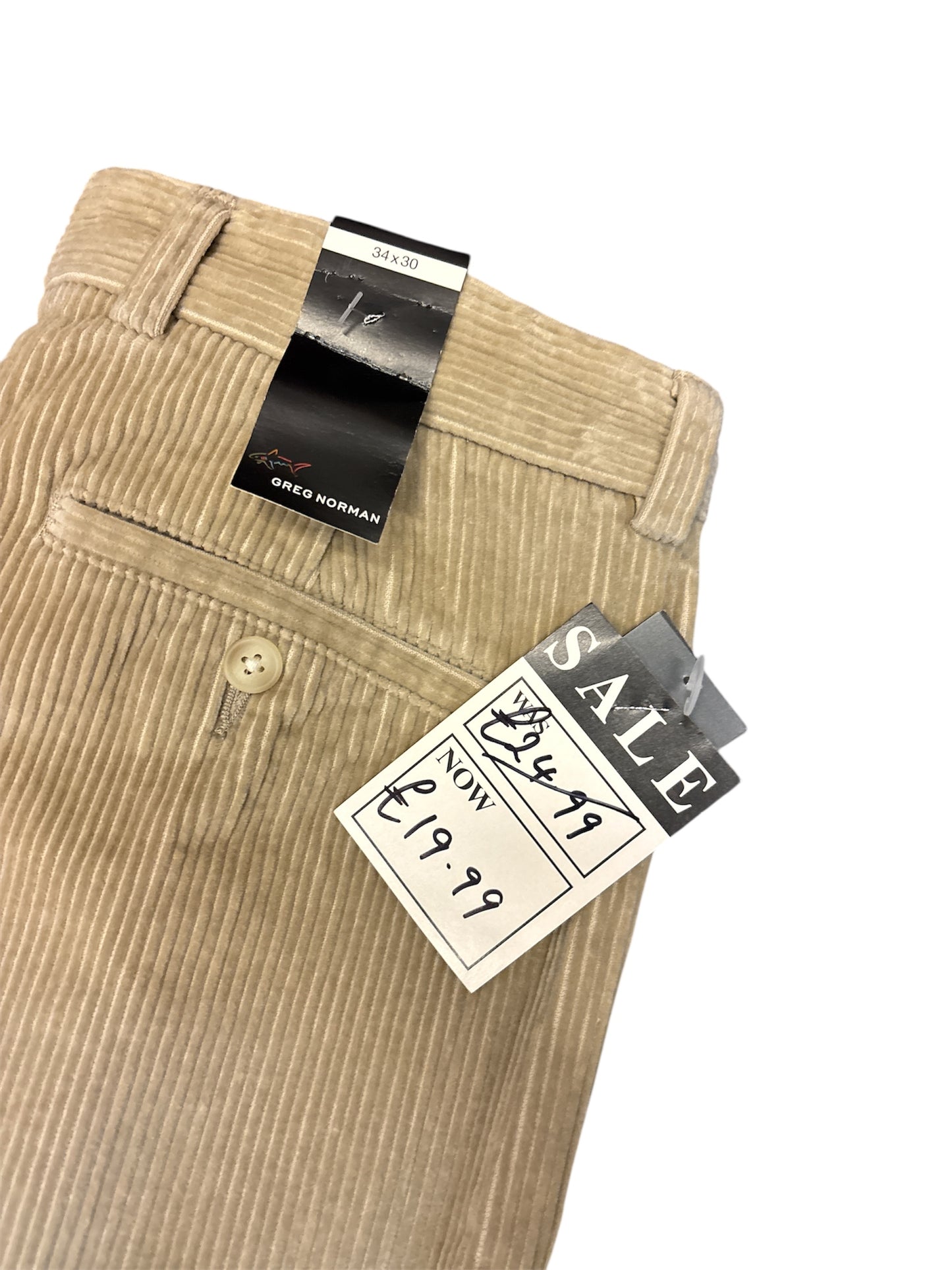 Clearance Greg Norman Corded Golf Trousers (W34/L30) (Shop Displayed Wear)