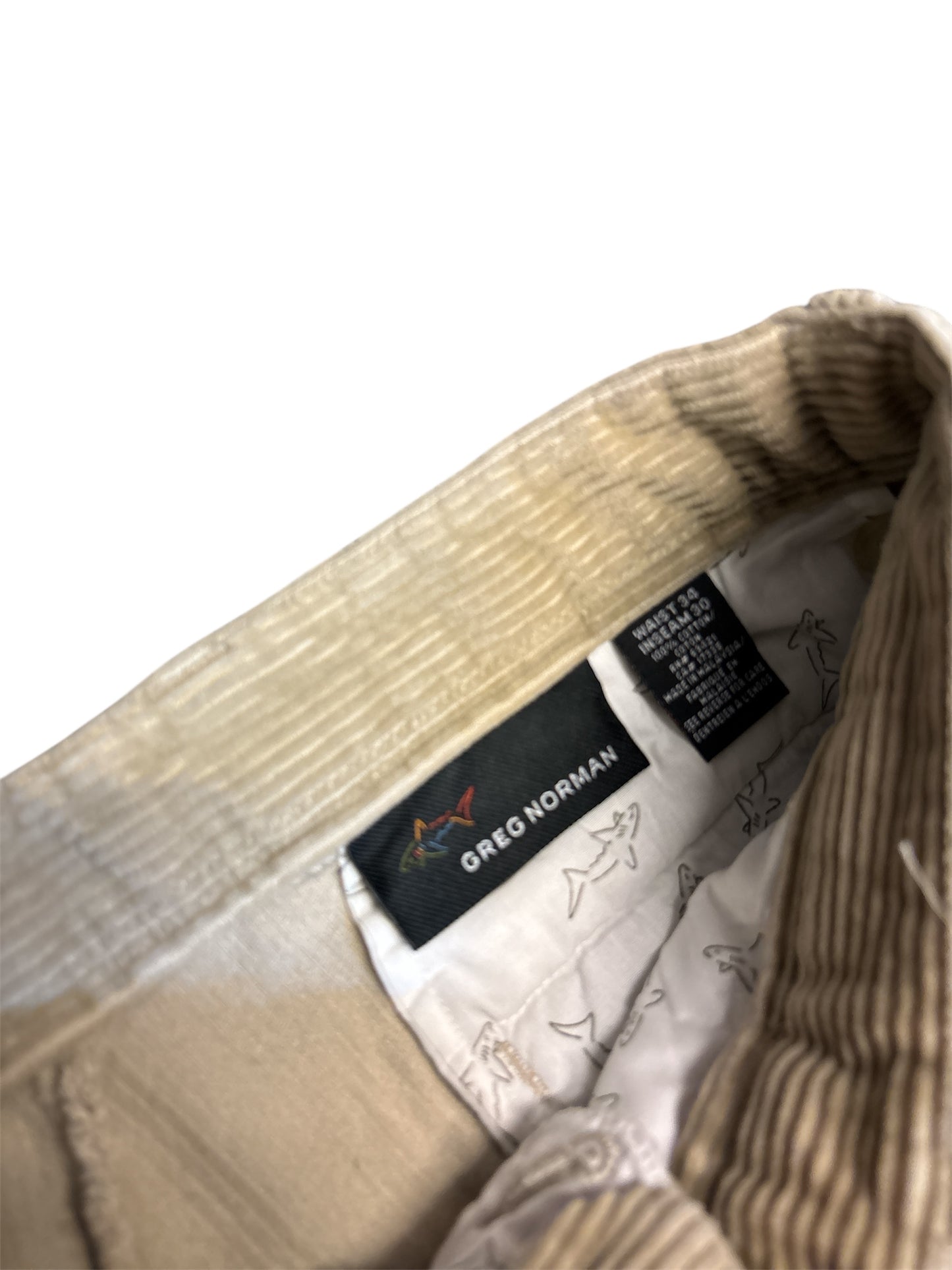 Clearance Greg Norman Corded Golf Trousers (W34/L30) (Shop Displayed Wear)