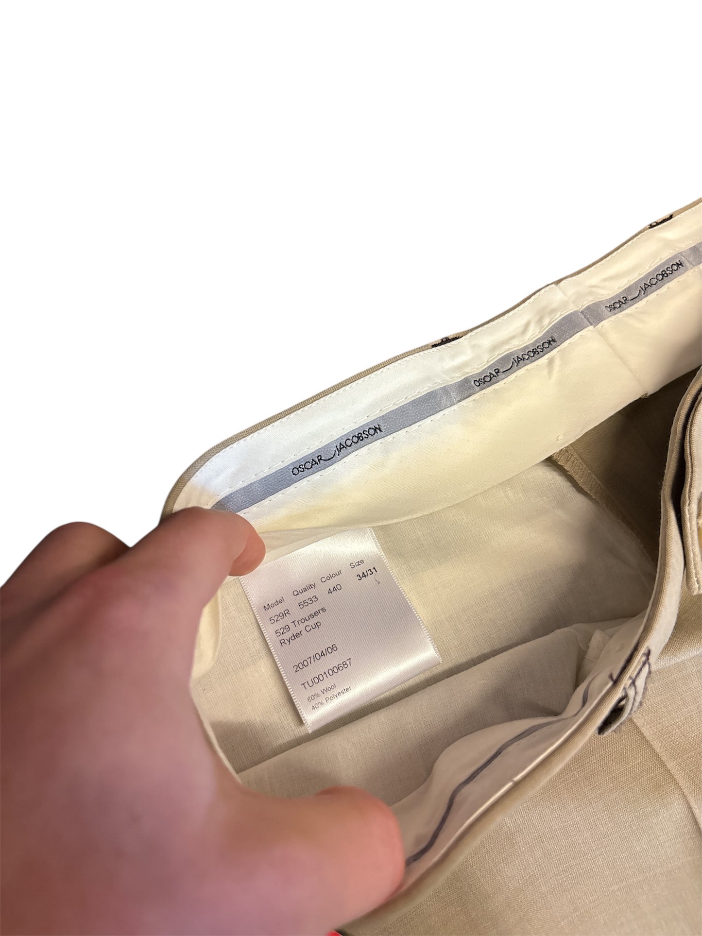 Clearance Oscar Jacobson Golf Trousers (Shop Displayed Wear) (W34/L31)
