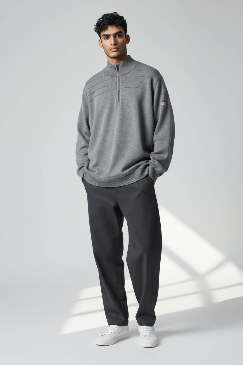 Clearance Oscar Jacobson WPS Orson GREY Half Zip Mens XXL (Shop Displayed Wear)