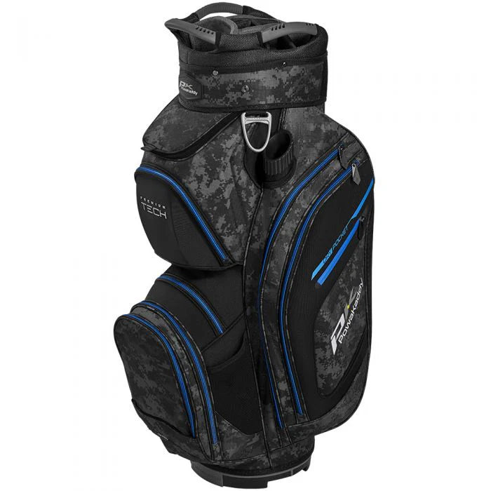 POWAKADDY Premium Tech Cart Bag (Camo Black/Blue)