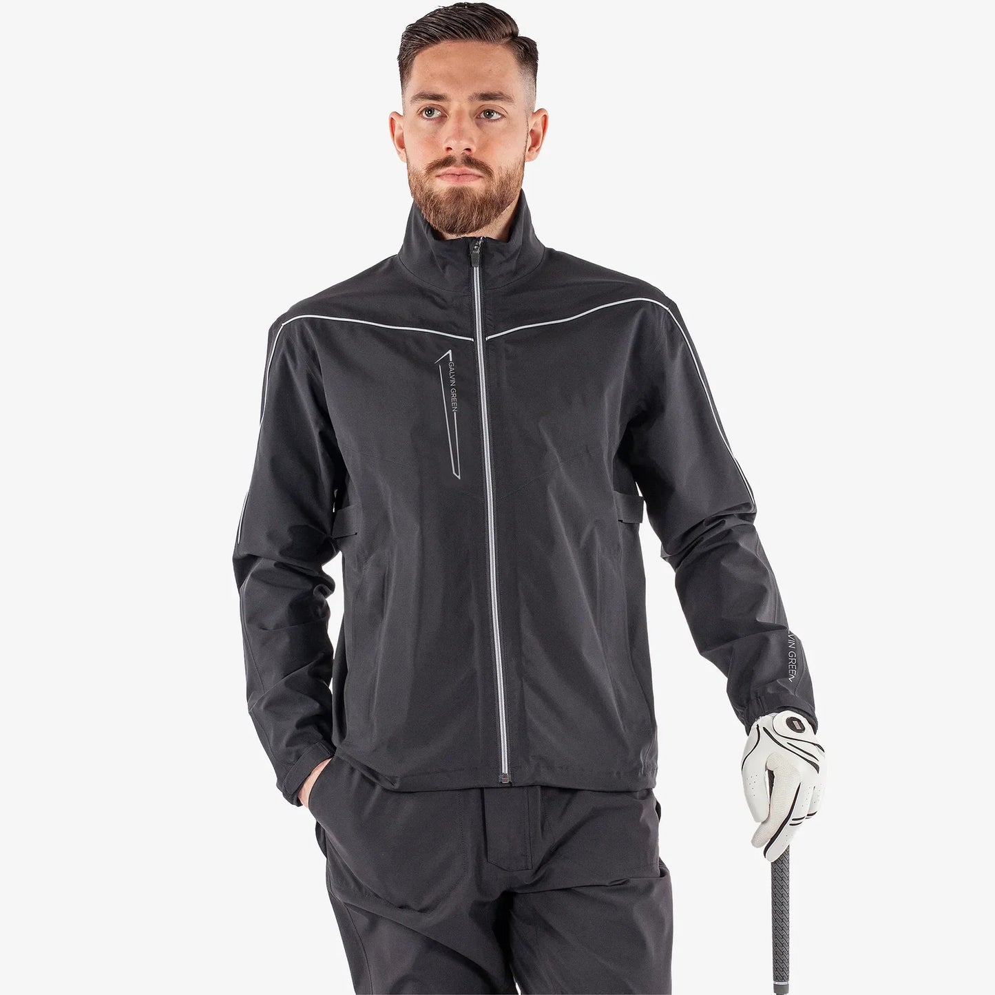 GALVIN GREEN ARMSTRONG WATERPROOF JACKET (BLACK/SHARKSKIN) (XXL Only)