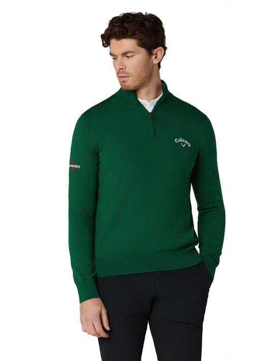 CALLAWAY 1/4 BLENDED MERINO ODYSSEY SWEATER (DEEP GALAPAGOS GREEN)