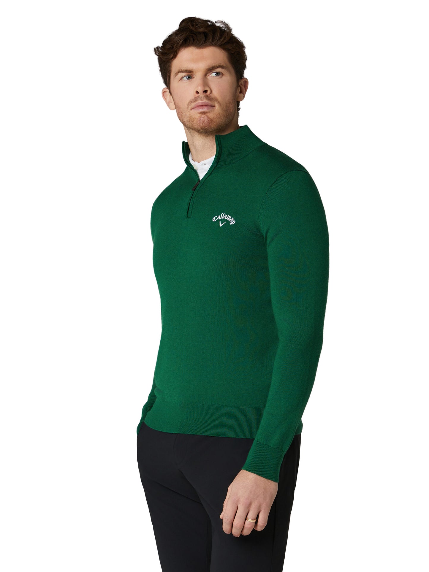 CALLAWAY 1/4 BLENDED MERINO ODYSSEY SWEATER (DEEP GALAPAGOS GREEN)