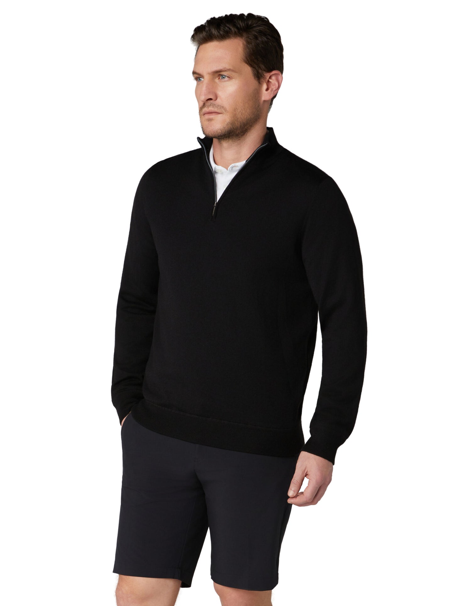 CALLAWAY 1/4 BLENDED MERINO ODYSSEY SWEATER (Black)