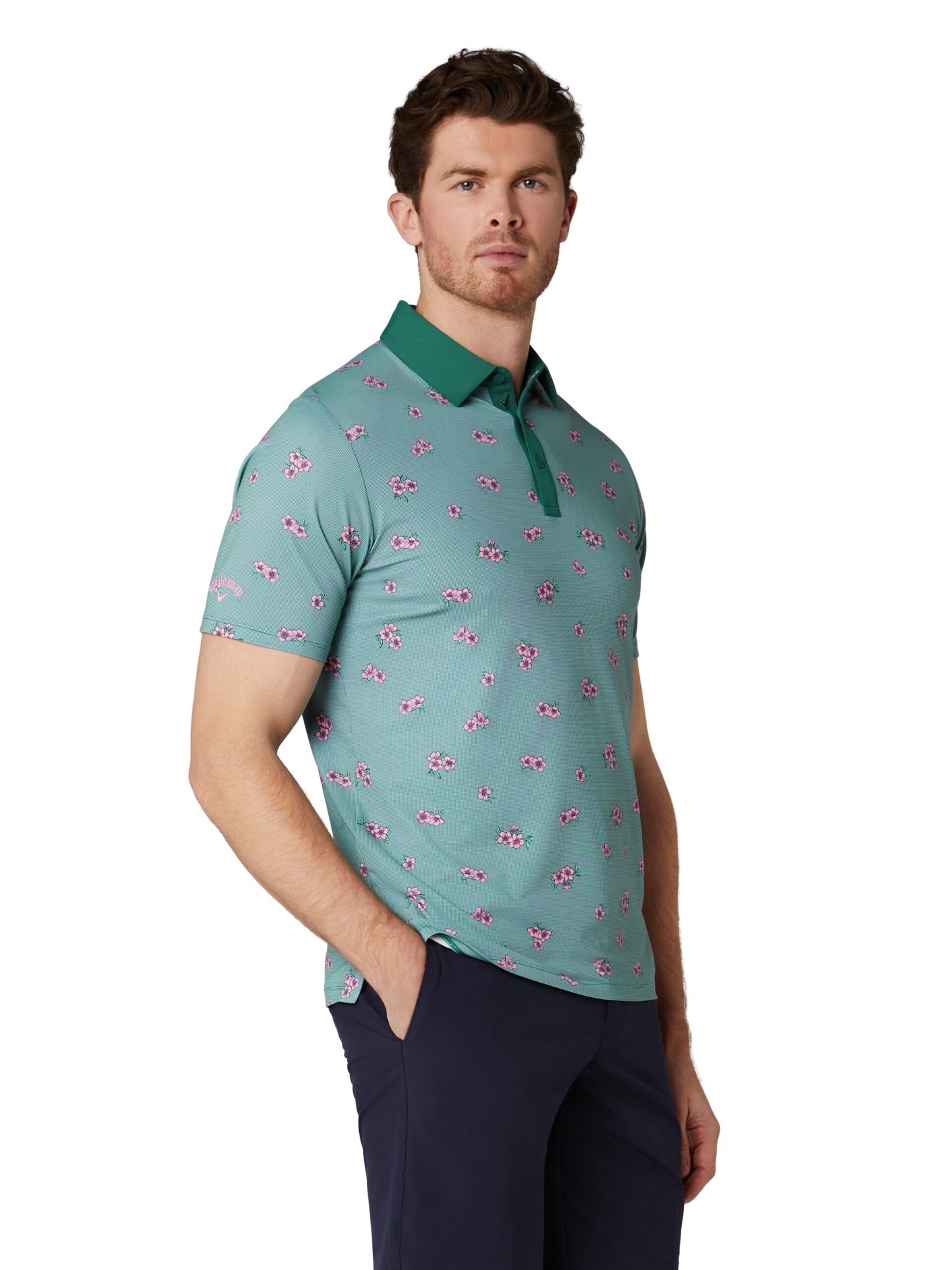 CALLAWAY OPTI-DRI PREMIUM AZALEA GINGHAM PRINT POLO