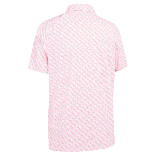 CALLAWAY Twill Print Polo Shirt Strawberry Pink